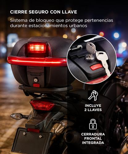 Baul Para Moto Cucyma 16 Litros Con Llave Reflector Trasero Plastico ABS Universal  - 2