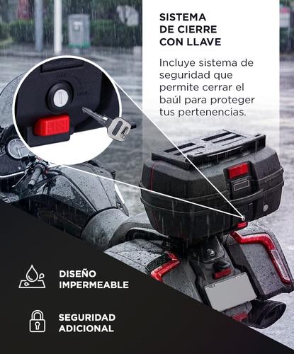 Baul Para Moto Cucyma 32 litros Llave Reflector - 3