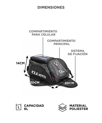 Mochila Para Tanque Moto Cucyma Compartimiento Celular 6 Litros - 5
