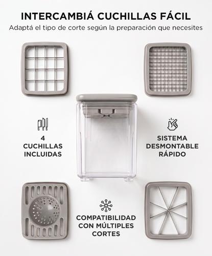 Cortador de Verduras a Presión Cuk by Gadnic Picador multifuncional Acero Inox - 3
