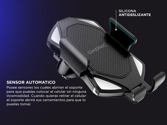 Cargador Soporte Inalambrico Gadnic Auto Celular 15W - 3
