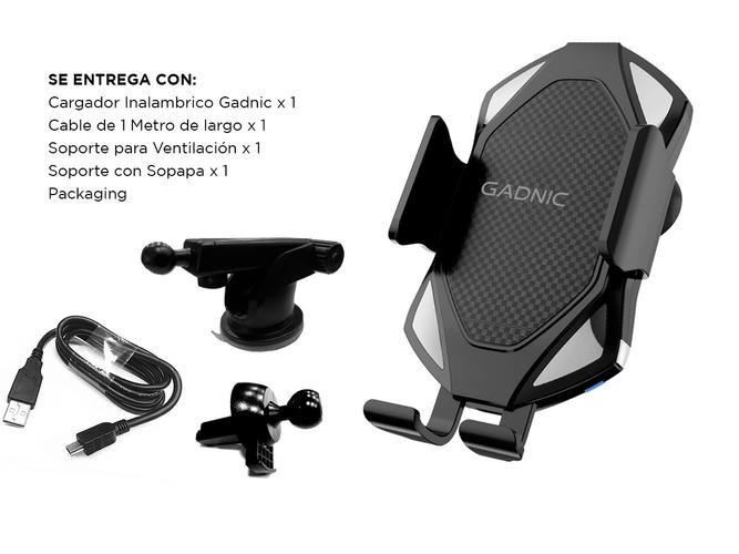 Cargador Soporte Inalambrico Gadnic Auto Celular 15W - 5
