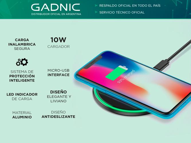Cargador Portatil Inalambrico Gadnic CWIR0007 10w para Celular - 1