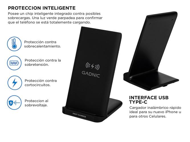 Cargador para Celular Inalambrico Gadnic CWIR0008 15W Soporte Outlet - 3