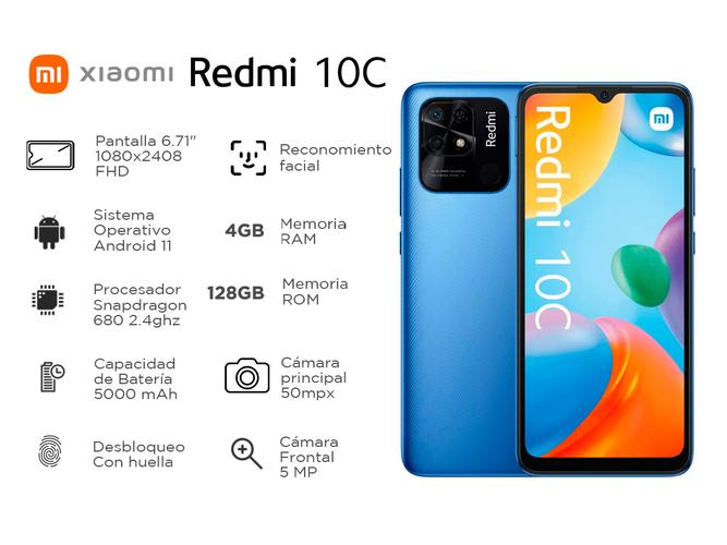 Smartphone Celular Xiaomi Redmi 10c 128gb 4gb Ram 50mpx - 1