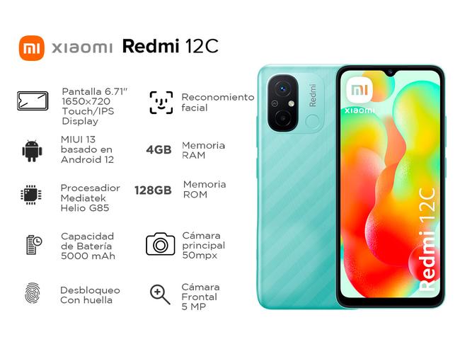 Celular Xiaomi Redmi 12c 4gb ram 128gb almacenamiento 6,71