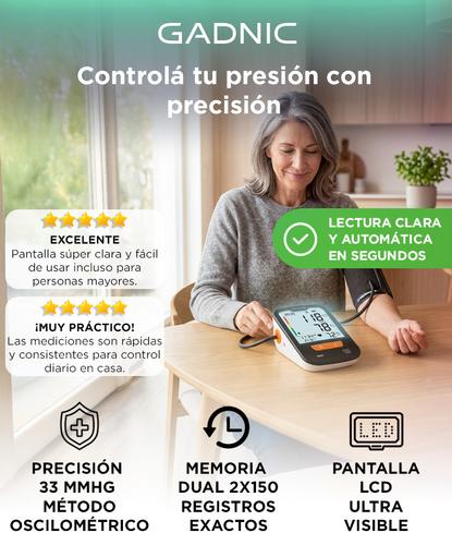 Tensiómetro Digital De Brazo Gadnic Monitor de Presión Arterial Automático - 1
