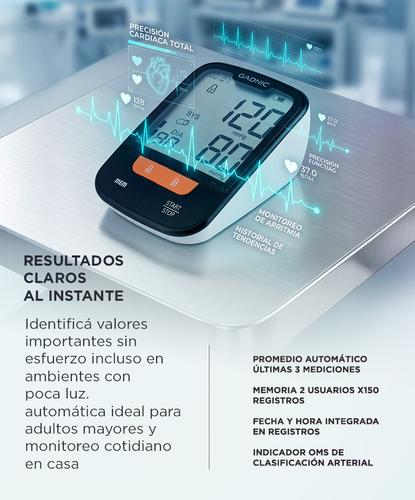 Tensiómetro Digital De Brazo Gadnic Monitor de Presión Arterial Automático - 4