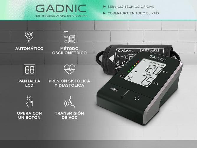 Tensiómetro Digital de Brazo Gadnic Automático con Pantalla LCD Presión Arterial - 1