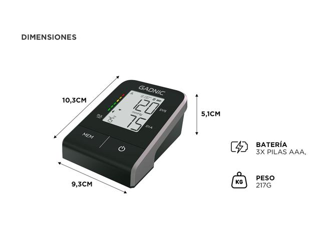 Tensiómetro Digital de Brazo Gadnic Automático con Pantalla LCD Presión Arterial - 5