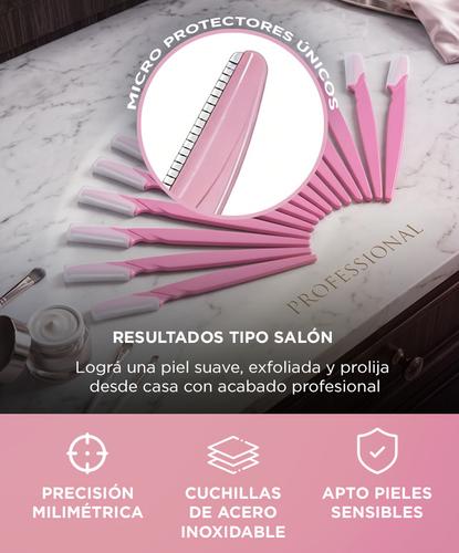 Depiladoras Faciales Care By Gadnic Set 12 Cuchillas Para Cejas Acero Inoxidable Con Mango Ergonomico 145cm - 2