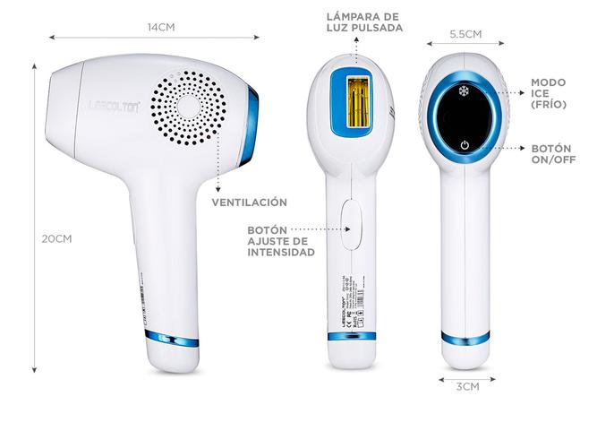 Depiladora Láser Lescolton T011C Sistema Ice 40w Filtro UV - 5