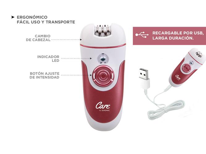 Depiladora eléctrica 4 en 1 Gadnic para mujer pierna cara inalámbrica recargable USB - 5