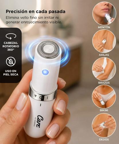 Mini Depiladora Facial Care By Gadnic Portátil Cabezal Giratorio Acero Inoxidable Con Luz LED  - 2