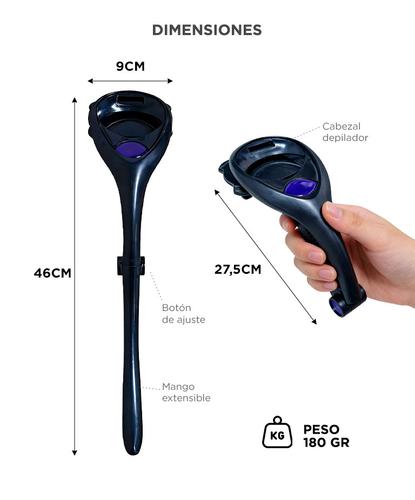 Depiladora Espalda Care By Gadnic Plegable ABS Con Cuchillas Reemplazables Tecnologia SkinGlide Control Uso Seco Y Humedo - 5