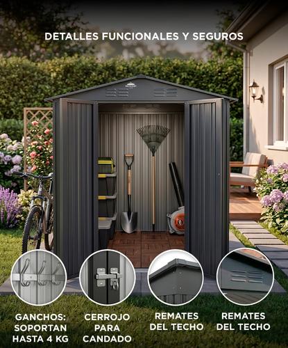 Cobertizo Exterior South Port By Gadnic Acero Galvanizado Doble Puerta Ventilación Galpón 151 x 181 x 195 cm - 4
