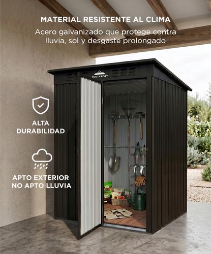 Cobertizo Exterior South Port By Gadnic Acero Galvanizado Caseta Depósito Jardín Obrador 187x151x91cm - 2