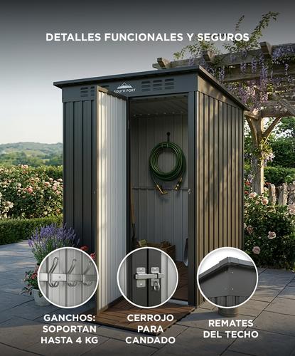 Cobertizo Exterior South Port By Gadnic Acero Galvanizado Caseta Depósito Jardín Obrador 187x151x91cm - 4