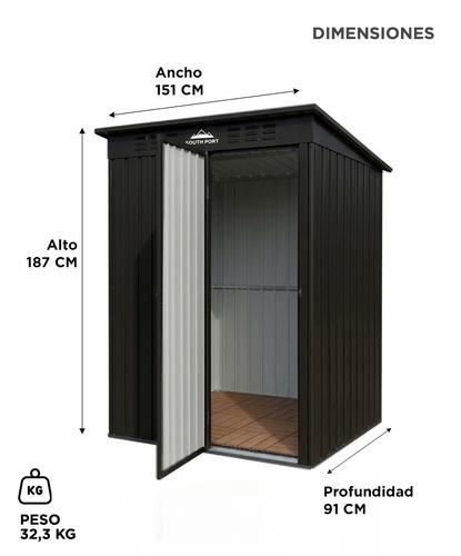 Cobertizo Exterior South Port By Gadnic Acero Galvanizado Caseta Depósito Jardín Obrador 187x151x91cm - 5