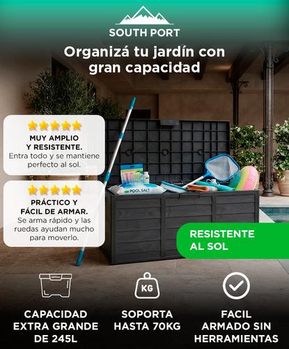 Deposito Jardin Gadnic 245L Plastico PP 1100x490x540mm Espesor 25mm Carga Maxima 100kg - 1