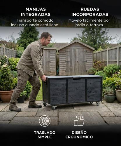 Deposito Jardin Gadnic 245L Plastico PP 1100x490x540mm Espesor 25mm Carga Maxima 100kg - 4
