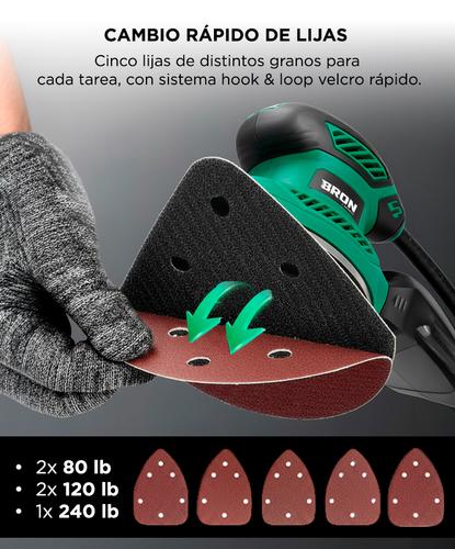 Lijadora Eléctrica Triangular Bron By Gadnic Motor 130W Velocidad 13000 rpm  - 4