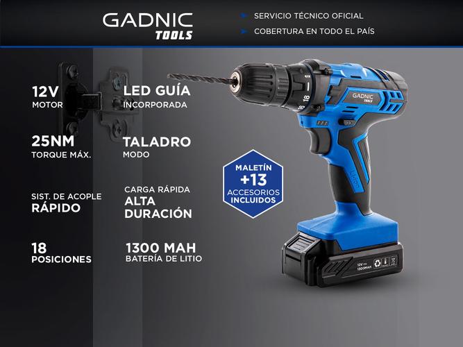 Destornillador Eléctrico 12V Gadnic D12 PRO Recargable - 1