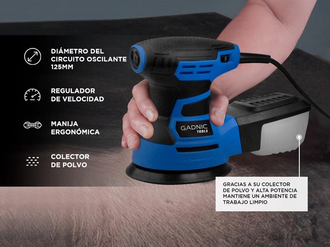 Lijadora Electrica Orbital Gadnicc 350W 125mm 13,000 RPM - 3