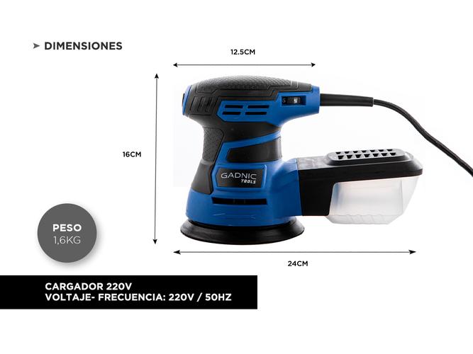 Lijadora Electrica Orbital Gadnicc 350W 125mm 13,000 RPM - 4