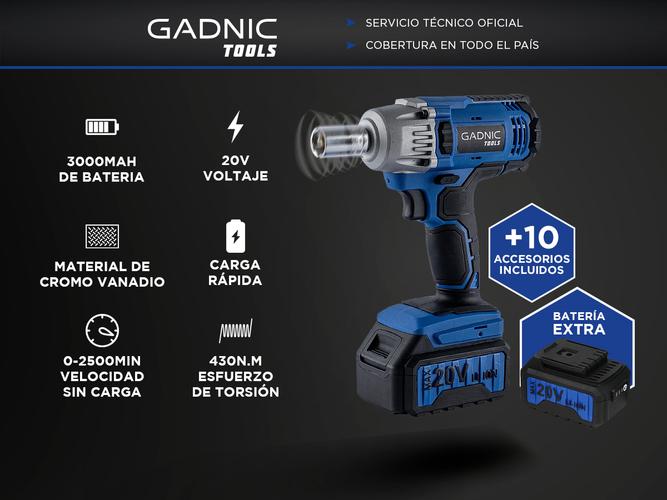 Llave de impacto inalámbrica Gadnic D200 20V - 1