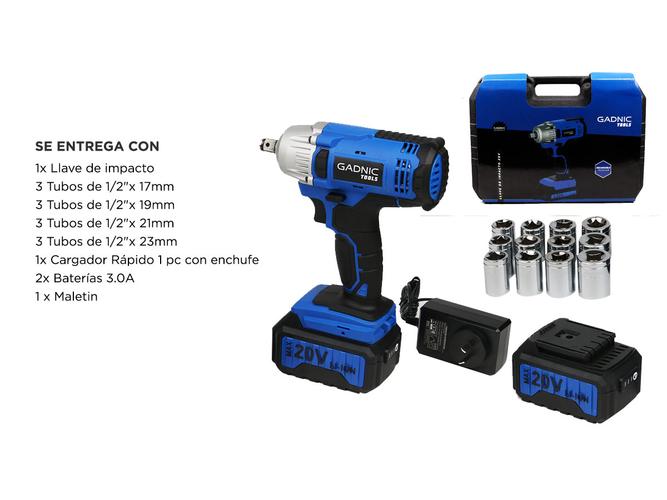Llave de impacto inalámbrica Gadnic D200 20V - 5