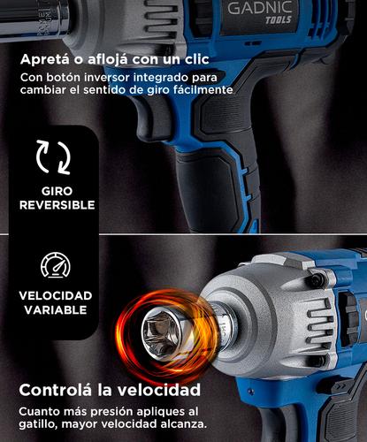 Llave de impacto inalámbrica Gadnic D200 20V - 2
