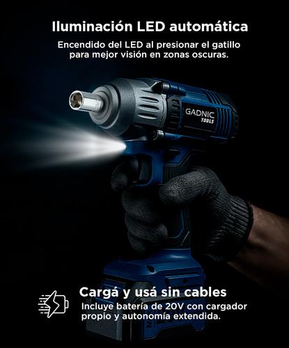 Llave de impacto inalámbrica Gadnic D200 20V - 3