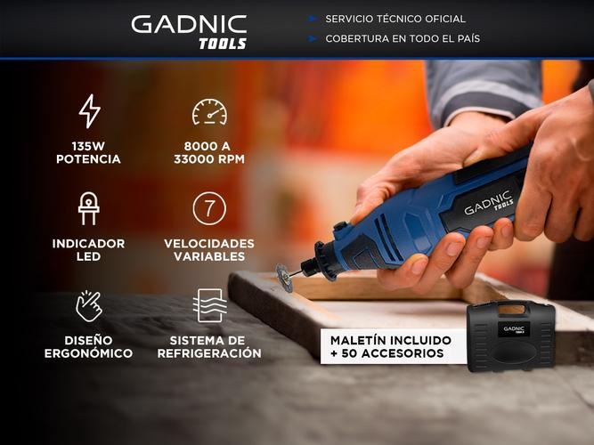 Torno Multiuso Electrico Gadnic T135 7 Velocidades 135W Kit Herramientas - 1