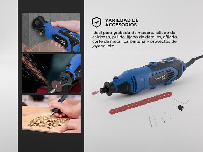Torno Multiuso Electrico Gadnic T135 7 Velocidades 135W Kit Herramientas - 3