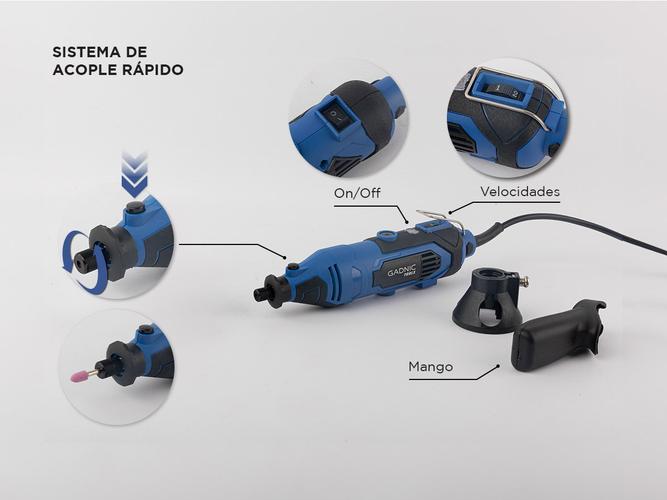 Torno Multiuso Electrico Gadnic T135 7 Velocidades 135W Kit Herramientas - 5