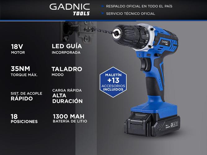 Destornillador Eléctrico 18V Gadnic D18 Recargable - 1