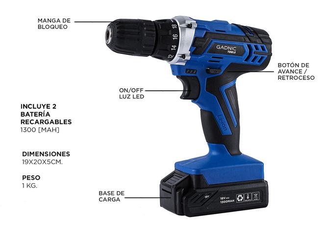 Destornillador Eléctrico 18V Gadnic D18 Recargable - 5
