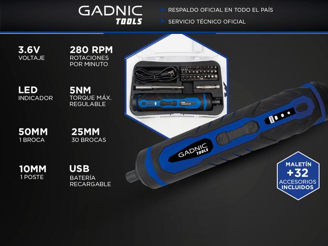Destornillador inalámbrico Gadnic D3.6 PLUS Profesional 3.6V  - 1