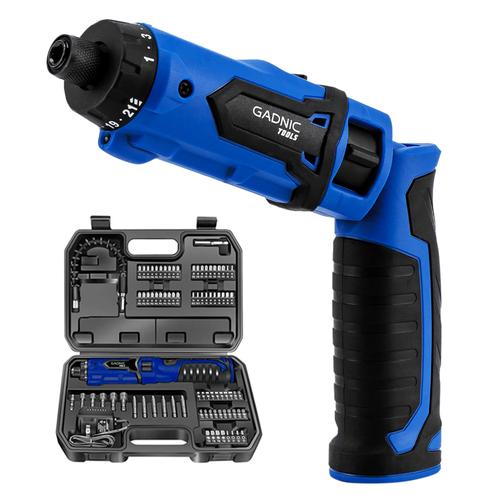 Destornillador Electrico inalámbrico D72 Gadnic + Kit 87 Accesorios Con Estuche  - 0