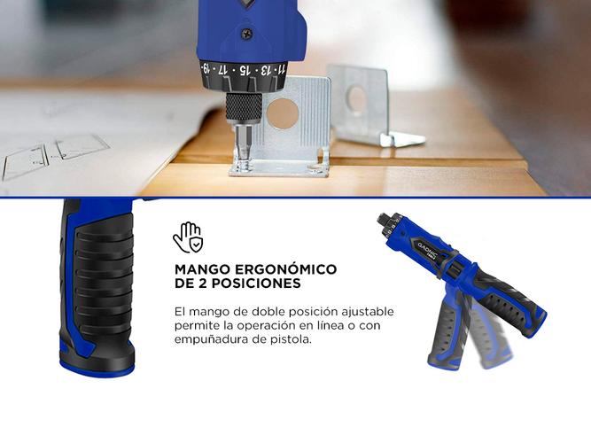 Destornillador Electrico inalámbrico D72 Gadnic + Kit 87 Accesorios Con Estuche  - 3