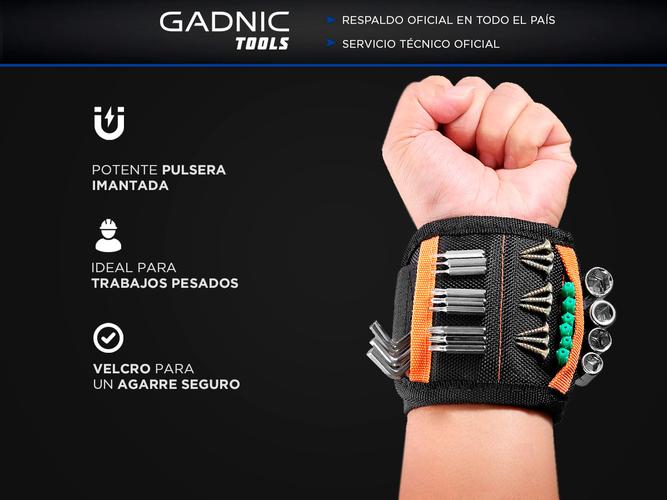 Pulsera magnética Gadnic para herramientas con imanes para sujetar clavos tornillos brocas  - 1
