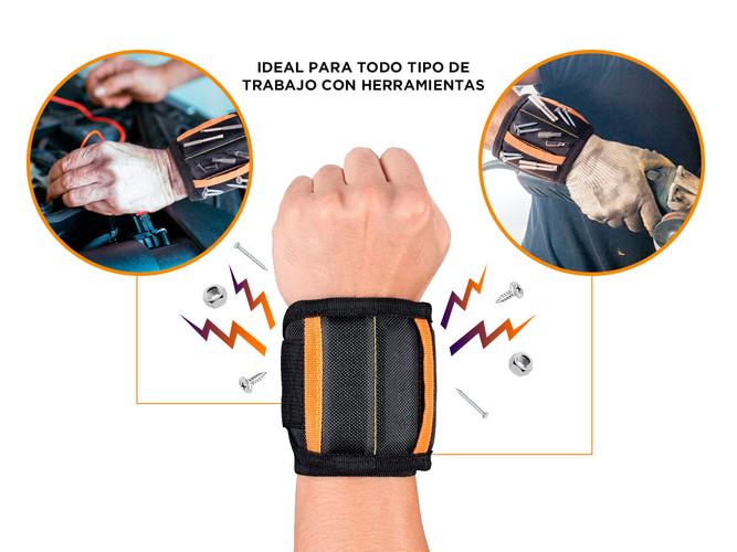 Pulsera magnética Gadnic para herramientas con imanes para sujetar clavos tornillos brocas  - 3