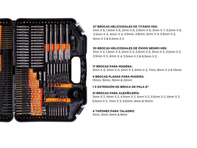 Juego de Mechas Para Taladro GADNIC DL246 246 brocas - 4