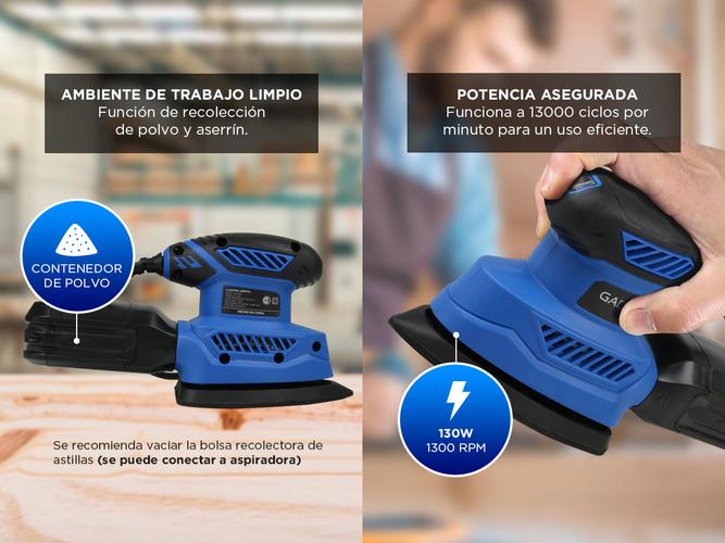 Lijadora Electrica Gadnic  5 Hojas de Lija 130w 1300 rpm Usado - 3