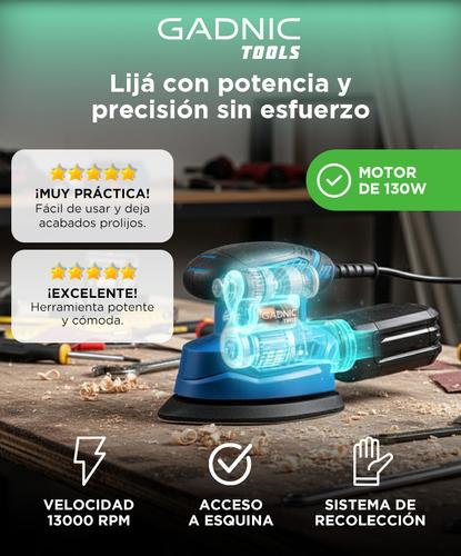 Lijadora Electrica Gadnic  5 Hojas de Lija 130w 1300 rpm - 1