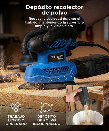 Lijadora Electrica Gadnic  5 Hojas de Lija 130w 1300 rpm - 3