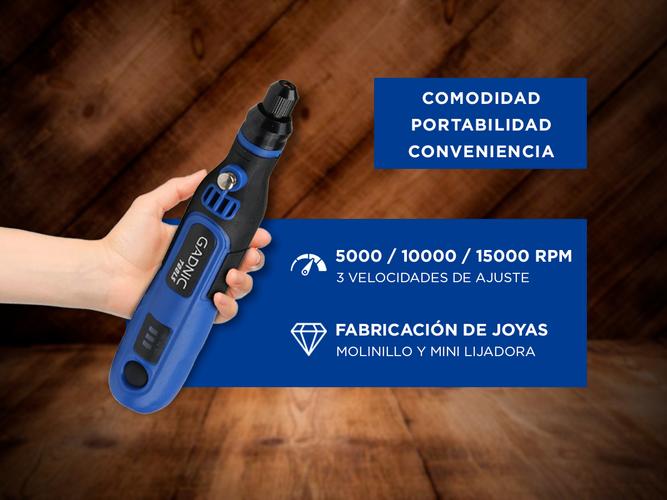 Mini Torno Inalámbrico Gadnic Roty 3,6 V + Brocas - 2