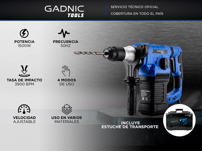 Taladro Multipropósito Gadnic Perforador Eléctrico 1500w 4200 BPM - 1