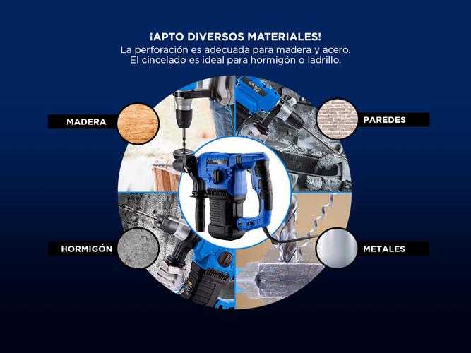 Taladro Multipropósito Gadnic Perforador Eléctrico 1500w 4200 BPM - 2